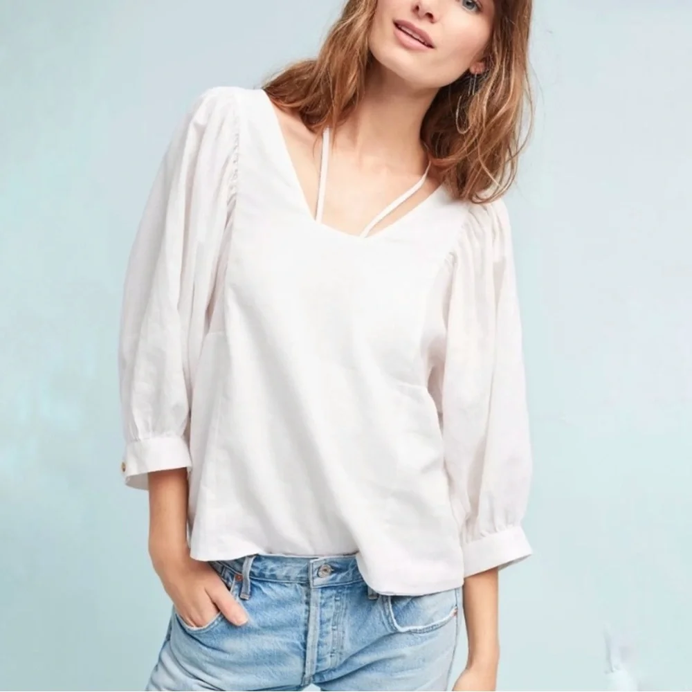 Anthropologie Akemi + Kin Sylvia Bat Sleeve puff sleeves Top Sz XS